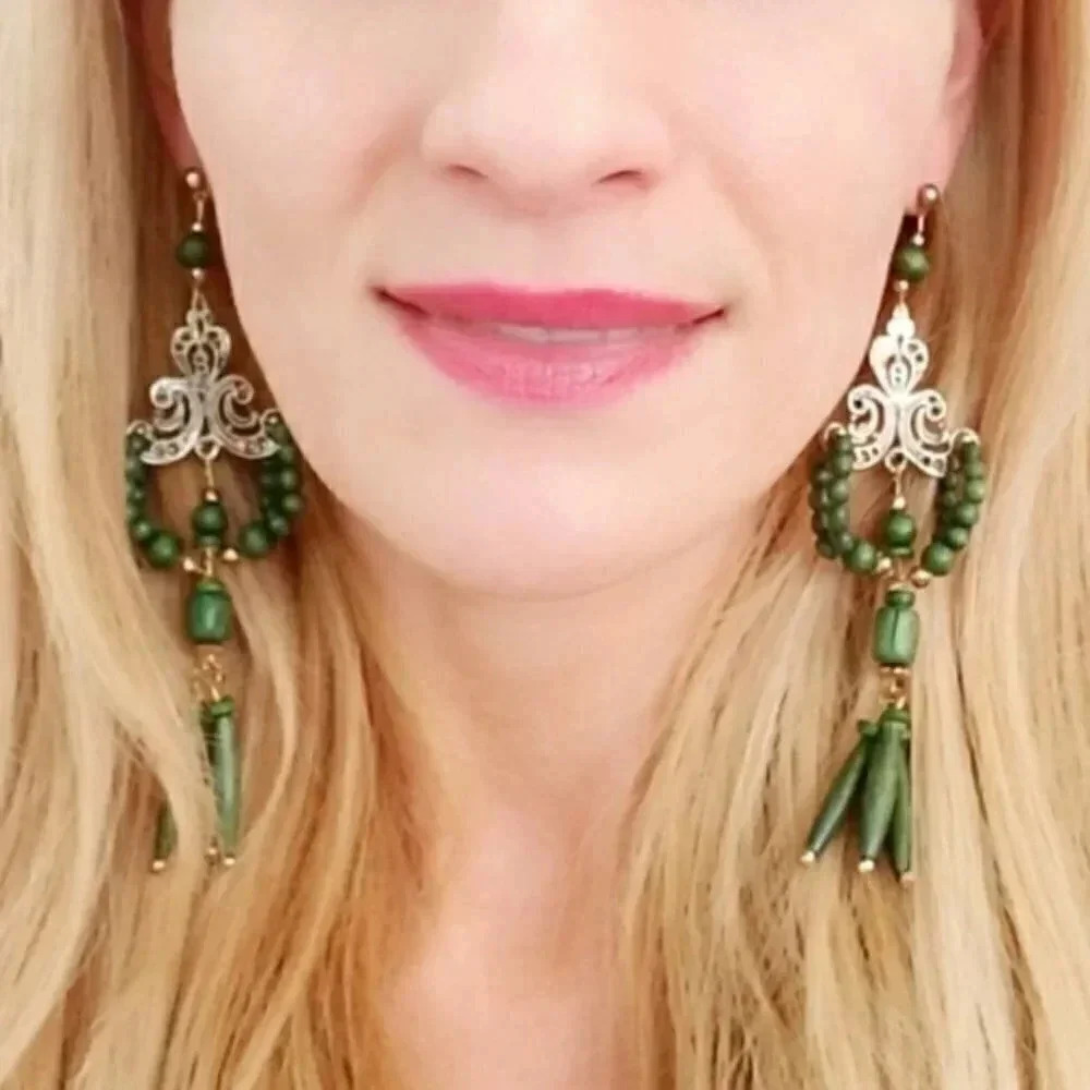 OLIVE GREEN EARRINGS